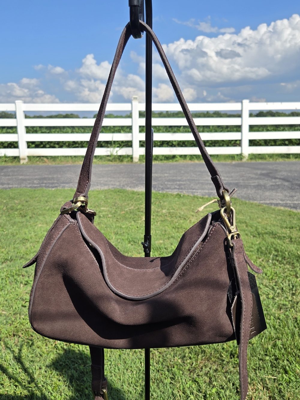 Classic Brown Suede Shoulder & Crossbody Bag